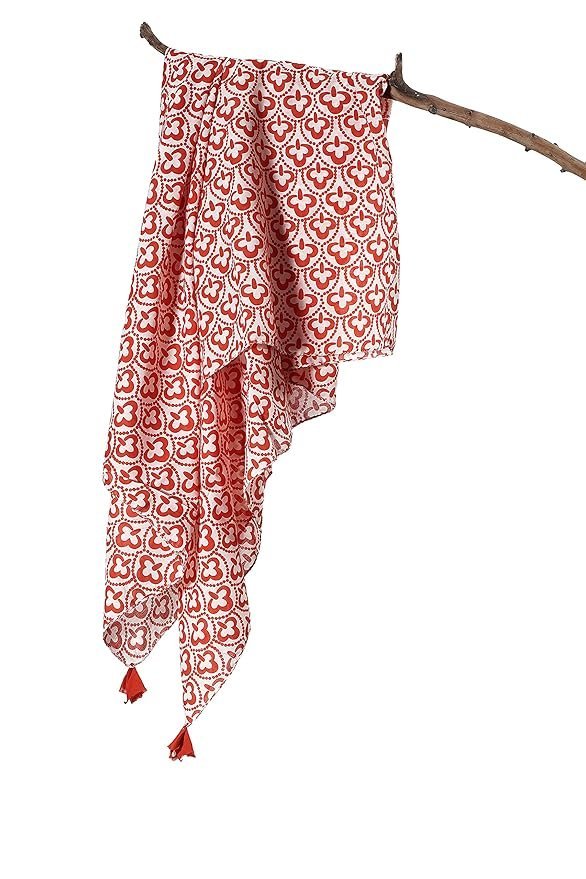 Sofir Stylish Girls Cotton printed Scarf, 100x100 Cm Square Size,100% Cotton Scarf